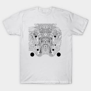 alien in mictlan hell pattern ecopop T-Shirt